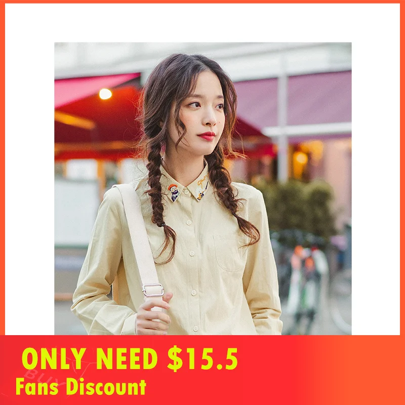 INMAN 2019 Autumn New Arrival 100%Cotton Pretty Embroidery Turn Down Collar All Matched Solid Literary Women Blouse
INMAN 2019 Autumn New Arrival 100%Cotton Pretty Embroidery Turn Down Collar All Matched Solid Literary Women Blouse