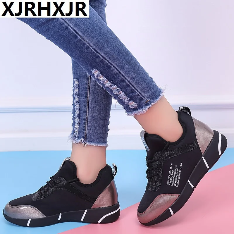 XJRHXJR 2019 Fashion Casual Flat with Shoes Women Sneakers Black Sport Shoes Woman Hidden Heel 5cm Walking Comfort Size 35-40
XJRHXJR 2019 Fashion Casual Flat with Shoes Women Sneakers Black Sport Shoes Woman Hidden Heel 5cm Walking Comfort Size 35-40