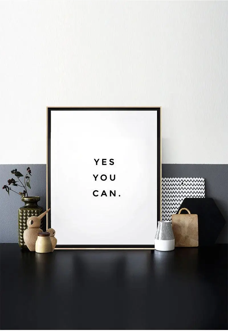 Yes You Can Motivational Phrase Minimalist Canvas Painting Wall Art Posters and Prints Nordic Modern Home Decoration for Bedroom
Yes You Can Motivational Phrase Minimalist Canvas Painting Wall Art Posters and Prints Nordic Modern Home Decoration for Bedroom