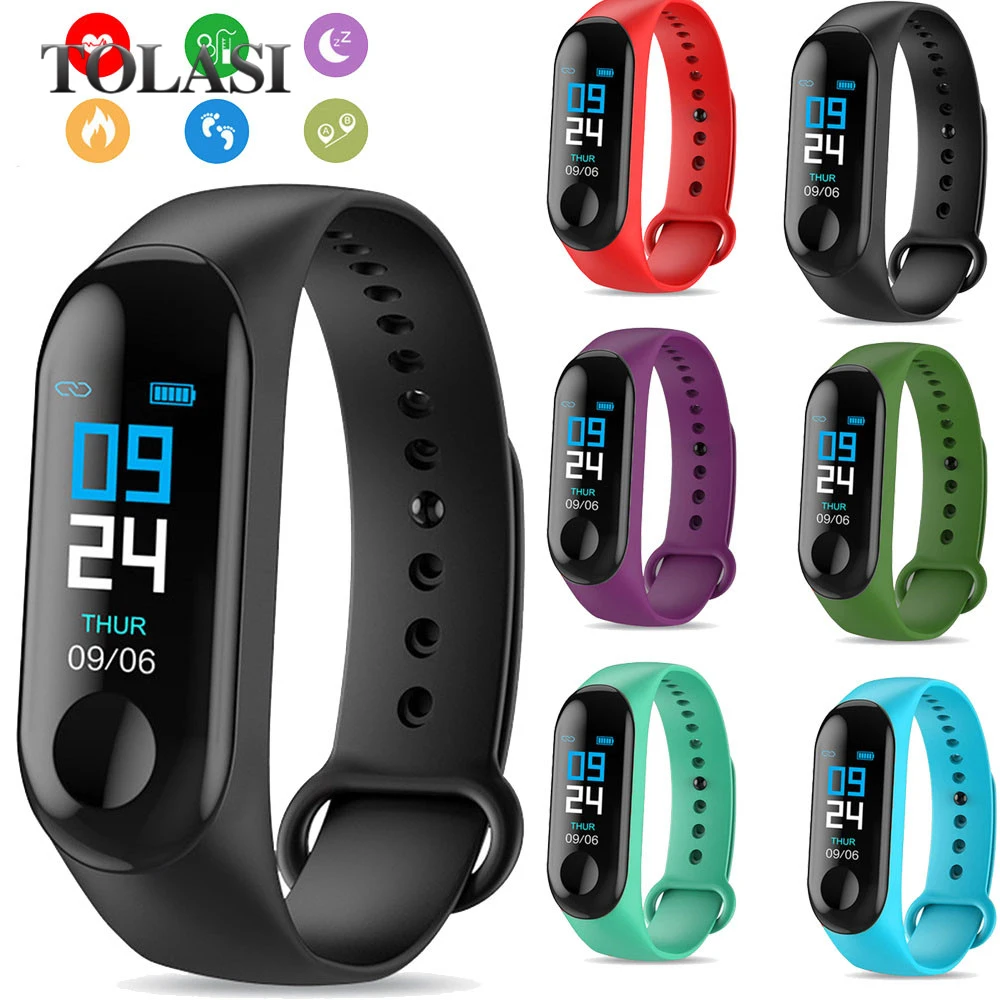 M3 Smart Bracelet Band Fitness Tracker Heart Rate Blood Pressure Messages Reminder Color Screen Waterproof Sport Wristband
M3 Smart Bracelet Band Fitness Tracker Heart Rate Blood Pressure Messages Reminder Color Screen Waterproof Sport Wristband