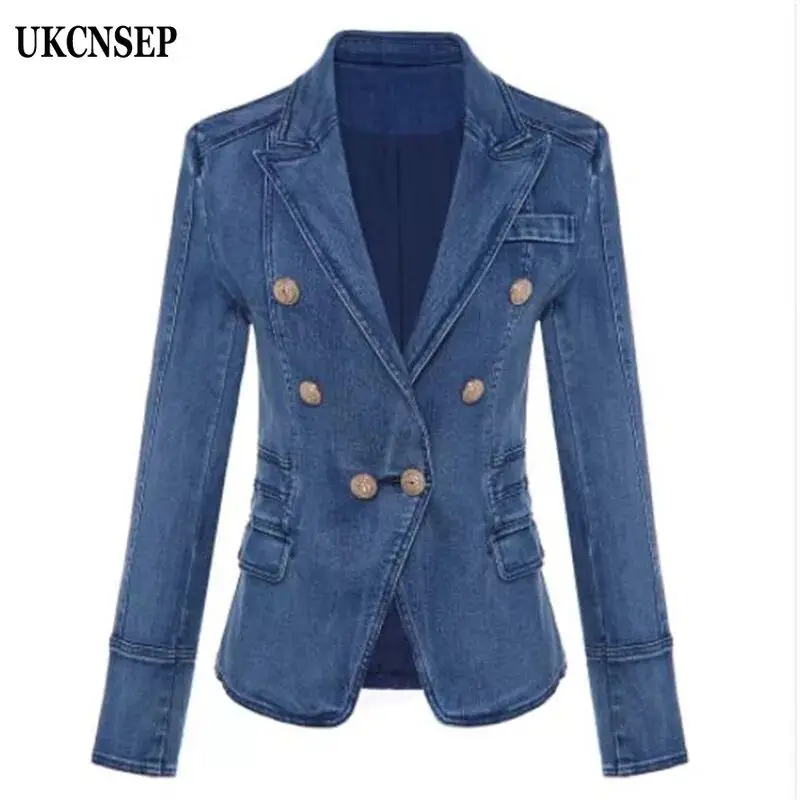 UKCNSEP Women Blazer Casual Long Sleeve Women Blazers 2019 Winter Autumn Double Breasted Denim Blazer Jacket Outer Coat
UKCNSEP Women Blazer Casual Long Sleeve Women Blazers 2019 Winter Autumn Double Breasted Denim Blazer Jacket Outer Coat