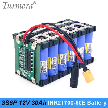 Turmera 12V 30Ah Lithium Battery 3S6P Use INR21700-50E 5000mAh 3.6V with 3S 40A Balance Board for Uninterrupted Power Supply 12V
Turmera 12V 30Ah Lithium Battery 3S6P Use INR21700-50E 5000mAh 3.6V with 3S 40A Balance Board for Uninterrupted Power Supply 12V