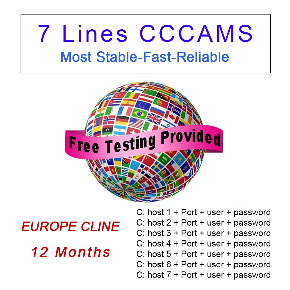Spain Cccam 7 line full HD 1 year Germany and Europe Cccam line 7 line for satellite TV receiver DVB-S2 server HD
Spain Cccam 7 line full HD 1 year Germany and Europe Cccam line 7 line for satellite TV receiver DVB-S2 server HD