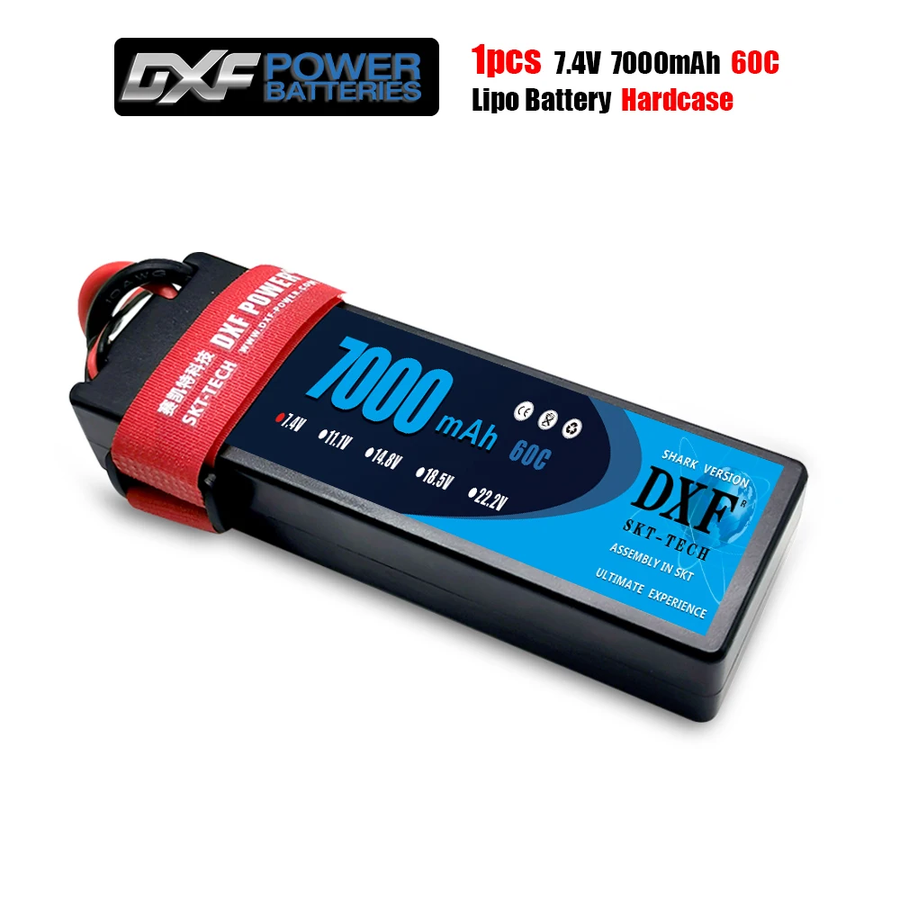 DXF 7.4V 7000mAh 60C Max 120C LiPo Battery Pack 2S HardCase For 1/8 1/10 RC Car Model TRX Slash Emaxx
DXF 7.4V 7000mAh 60C Max 120C LiPo Battery Pack 2S HardCase For 1/8 1/10 RC Car Model TRX Slash Emaxx