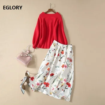 Two Piece Sweater Suits 2020 Spring Fashion Skirt Suit Women Sexy Slash Neck Red Sweaters+Beautiful Floral Print A-Line Skirts
Two Piece Sweater Suits 2020 Spring Fashion Skirt Suit Women Sexy Slash Neck Red Sweaters+Beautiful Floral Print A-Line Skirts