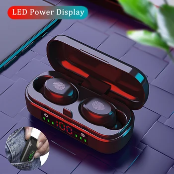Bluetooth 5.0 True Wireless Earbuds Waterproof TWS Bluetooth Earphone With Microphone Led Display Earbuds Touch Controls Black
Bluetooth 5.0 True Wireless Earbuds Waterproof TWS Bluetooth Earphone With Microphone Led Display Earbuds Touch Controls Black