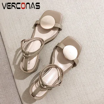 VERCONAS Woman Pumps Woman Sandals Ankle Strap Hign Quality Genuine Leather Metal Decoration Square Toe Square Heels Shoes Woman
VERCONAS Woman Pumps Woman Sandals Ankle Strap Hign Quality Genuine Leather Metal Decoration Square Toe Square Heels Shoes Woman