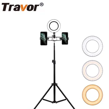 Travor 6 inch led ring light with tripod phone holder stand ring lamp Dimmable phone selfie ringlight for Youtube light ring 
Travor 6 inch led ring light with tripod phone holder stand ring lamp Dimmable phone selfie ringlight for Youtube light ring