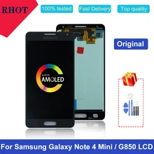 100% testé 4.7» d'origine AMOLED Note 4 mini affichage d'affichage À CRISTAUX LIQUIDES pour Samsung Galaxy Alpha G850 G850F G850M assemblée d'écran tactile D'AFFICHAGE à CRISTAUX LIQUIDES=