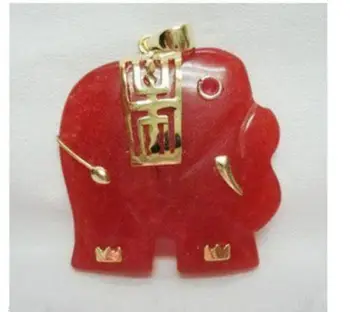 

Hot sell Charming Red Jade Elephant Pendant Necklace AAA