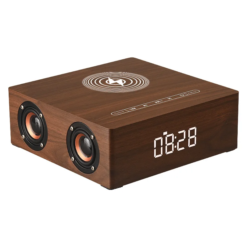 Wireless Charger Alarm Clock Wooden Bluetooth Speaker Subwoofer 3D Stereo Sound Box with Mic TF card for Smartphone Tablet PC
Wireless Charger Alarm Clock Wooden Bluetooth Speaker Subwoofer 3D Stereo Sound Box with Mic TF card for Smartphone Tablet PC