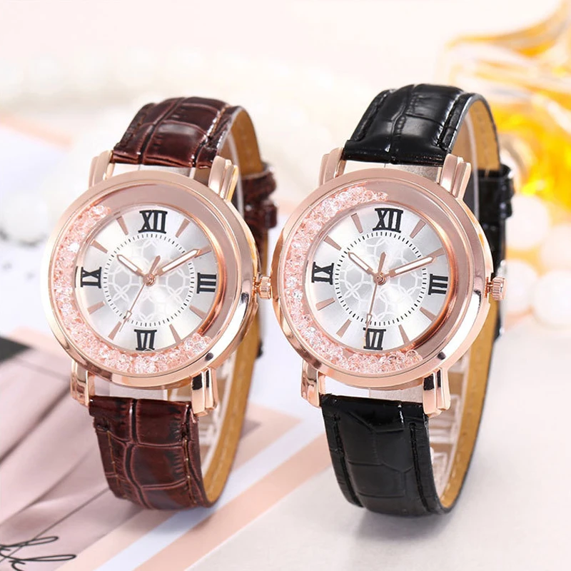 

Top Brand High Quality Fashion Ma'am Ladies Simple Watches Geneva Faux Leather Wrist Watch Quartz Wrist Watch clock Gift