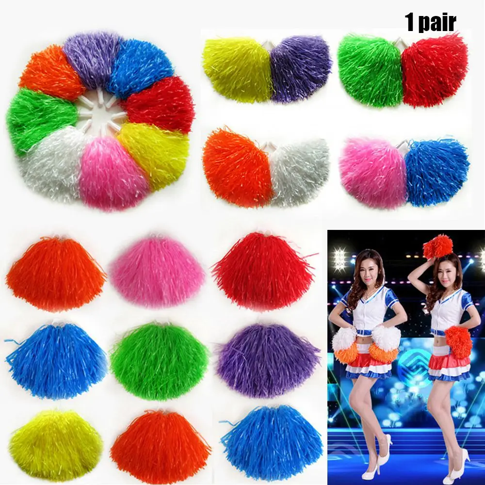 

1pair Concert Double hole handle Fancy Dance Party Decorator Cheerleader pompoms Cheerleading Cheering Ball Club Sport Supplies