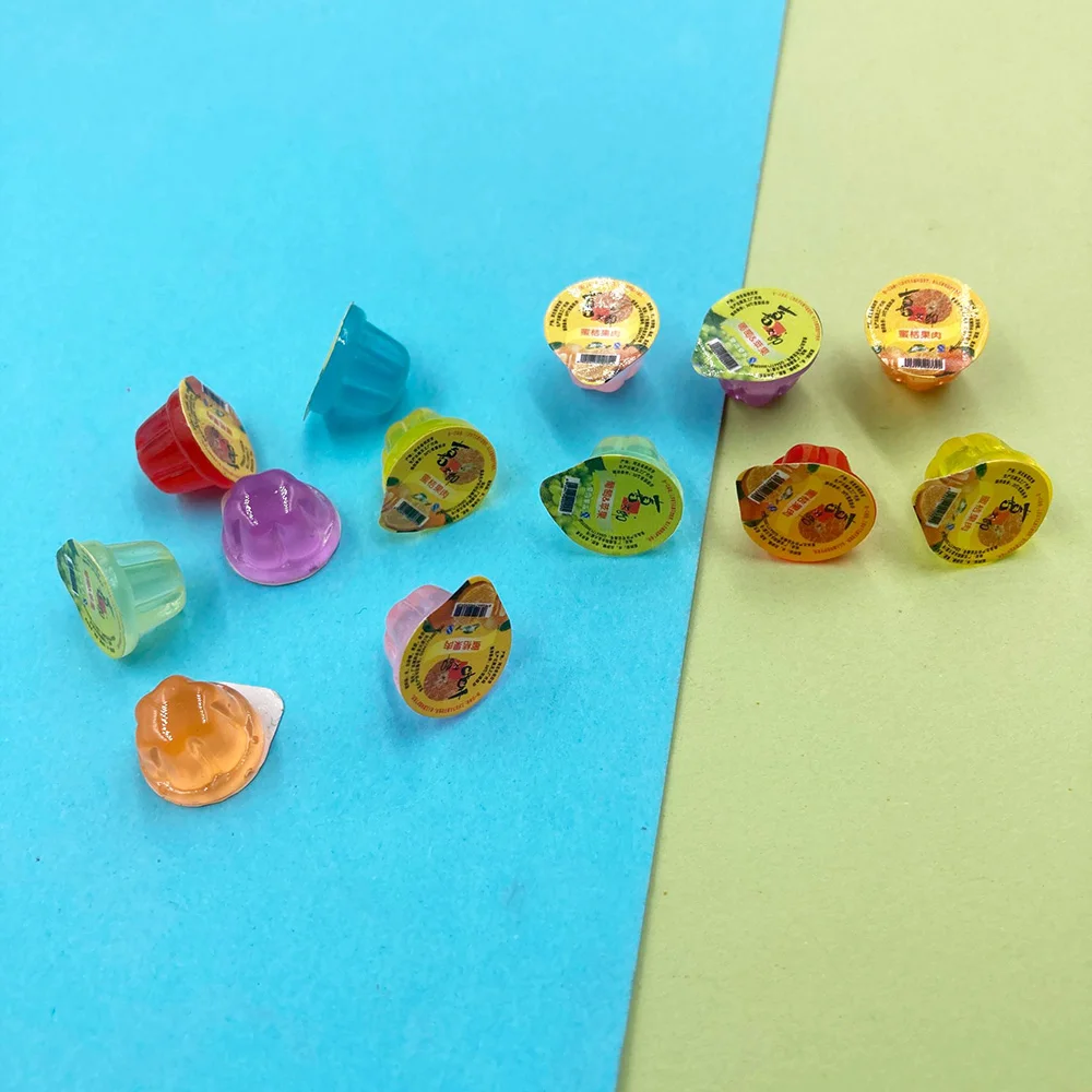 30Pcs Simulation Resin Cute Jelly Mini Food Pretend Play Miniature Dollhouse Kids Kitchen Toys Home Decor Dolls Accessories