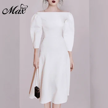 Max Spri 2019 New Fashion Slash Neckline Short Lantern Sleeves Elegant A-line Midi Dress Women Party Outfit White
Max Spri 2019 New Fashion Slash Neckline Short Lantern Sleeves Elegant A-line Midi Dress Women Party Outfit White