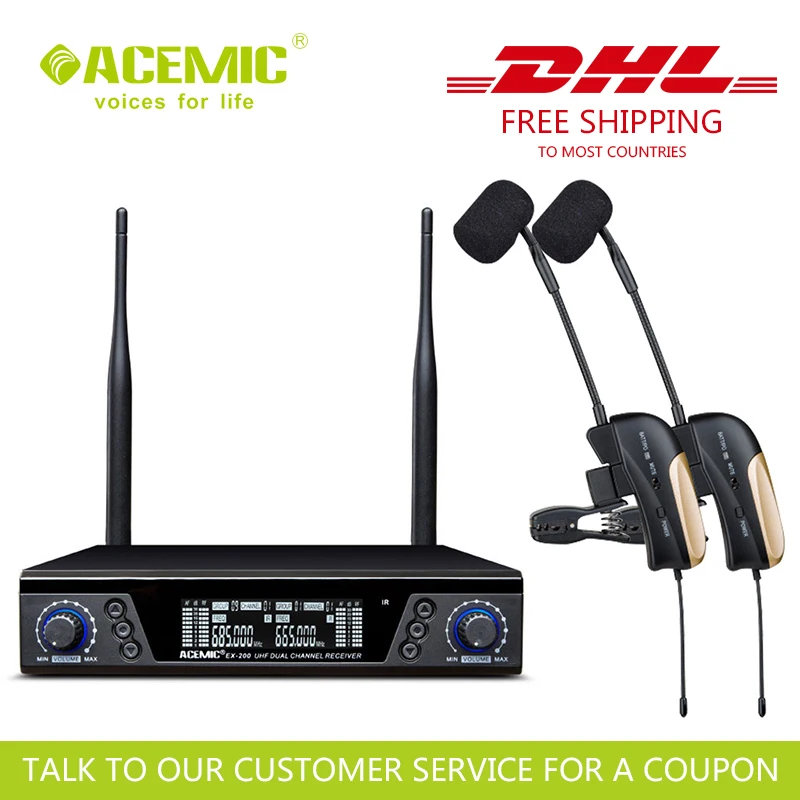 FAST SHIPPING Dual Channel Wireless saxophone microphone ACEMIC EX-200/ST-4 Trumpet microphone, Horn microphone
FAST SHIPPING Dual Channel Wireless saxophone microphone ACEMIC EX-200/ST-4 Trumpet microphone, Horn microphone