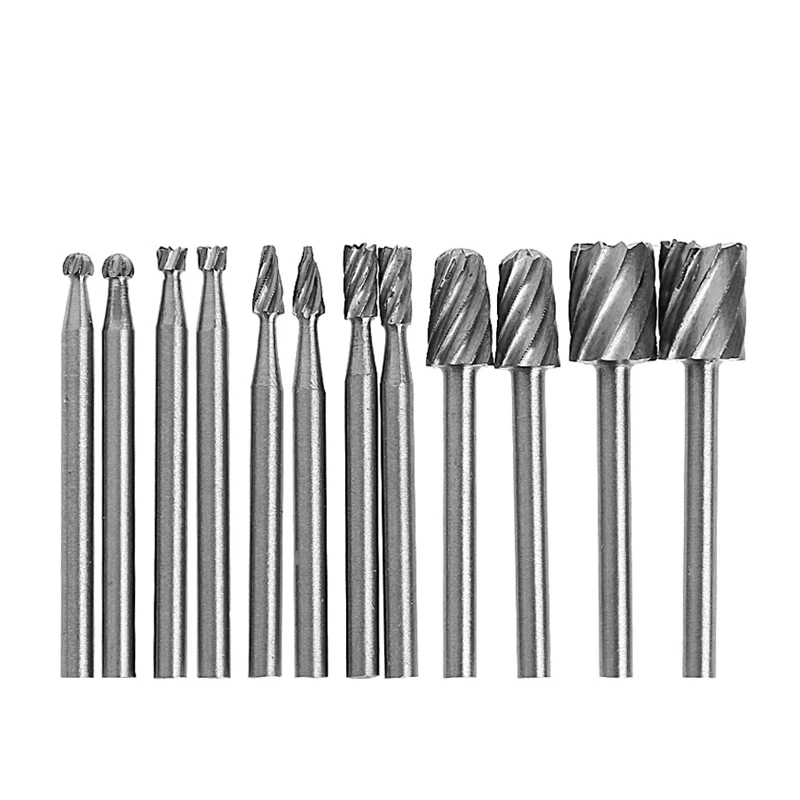 12 Pcs/ Set 1/8 Inch Shank HSS Rotary Burr File Set Milling Drill Cutter Router Bit
12 Pcs/ Set 1/8 Inch Shank HSS Rotary Burr File Set Milling Drill Cutter Router Bit
