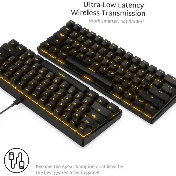 RK61 Wireless Bluetooth Mechanical Gaming Keyboards Slim 61 Keys RGB Single LED Backlit Multi-Device Green Switch Keyboard
RK61 Wireless Bluetooth Mechanical Gaming Keyboards Slim 61 Keys RGB Single LED Backlit Multi-Device Green Switch Keyboard