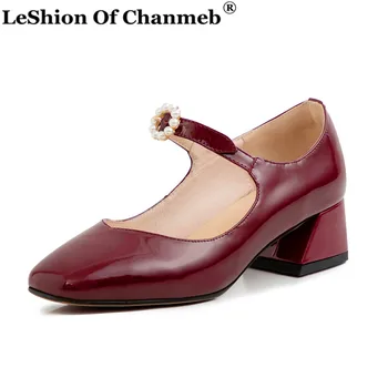 High Quality Patent Leather Pumps for Ladies Pearls Buckle Strap Mary Janes Block Heel Women 2020 Spring New Shoes Girl Footwear
High Quality Patent Leather Pumps for Ladies Pearls Buckle Strap Mary Janes Block Heel Women 2020 Spring New Shoes Girl Footwear
