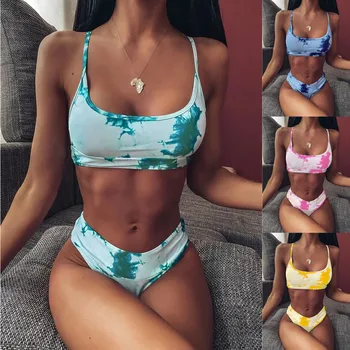 2020 Bikinis Set Summer Swimwear Women Sexy Tie-dye Pattern Top With Panty Bikini Set Swimming Bathing Suit Biquini Set D4
2020 Bikinis Set Summer Swimwear Women Sexy Tie-dye Pattern Top With Panty Bikini Set Swimming Bathing Suit Biquini Set D4