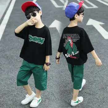 Boys Clothing Sets Summer Teenage Kids Boys Suit Children Short-Sleeved T-shirt + Cropped Pants Two-piece suit 2020 New Fashion
Boys Clothing Sets Summer Teenage Kids Boys Suit Children Short-Sleeved T-shirt + Cropped Pants Two-piece suit 2020 New Fashion