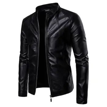Yfashion Men Autumn Fashion Stand Collar leisure Polyurethane Leather Jacket Coat Top
Yfashion Men Autumn Fashion Stand Collar leisure Polyurethane Leather Jacket Coat Top