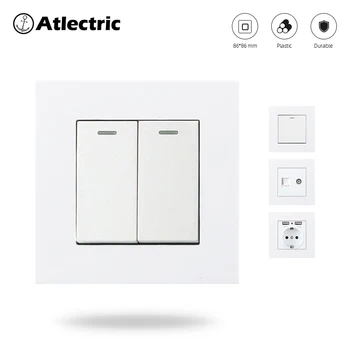 Atlectric 86 Type Plastic Panel 1 2 3 4 Gang 1 2 Way Power Light Switch Socket Europe Industry Switch France Germany RJ45 USB
Atlectric 86 Type Plastic Panel 1 2 3 4 Gang 1 2 Way Power Light Switch Socket Europe Industry Switch France Germany RJ45 USB