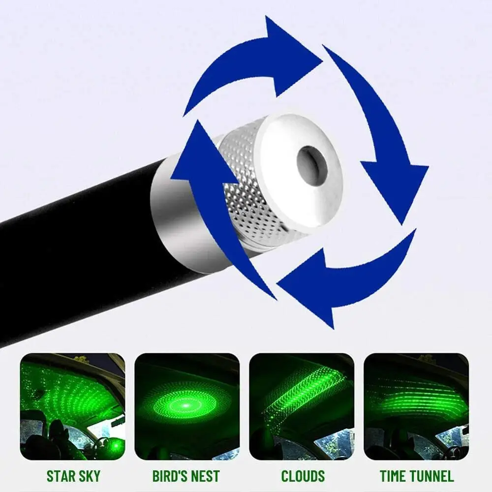 MINI 3 In 1 Car Roof Star Sky Lamp 4 Patterns Laser Projector Light USB Plug DJ Disco Stage Lighting Effect Atmosphere Lights