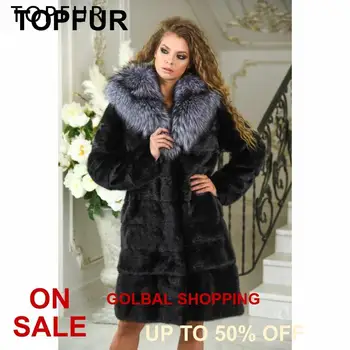 TOPFUR Winter Natural Mink Fur Jacket With Silver Fox Fur Collar Real Mink Fur Coat For Women 100 CM Long 2019 New Arrival Coat
TOPFUR Winter Natural Mink Fur Jacket With Silver Fox Fur Collar Real Mink Fur Coat For Women 100 CM Long 2019 New Arrival Coat