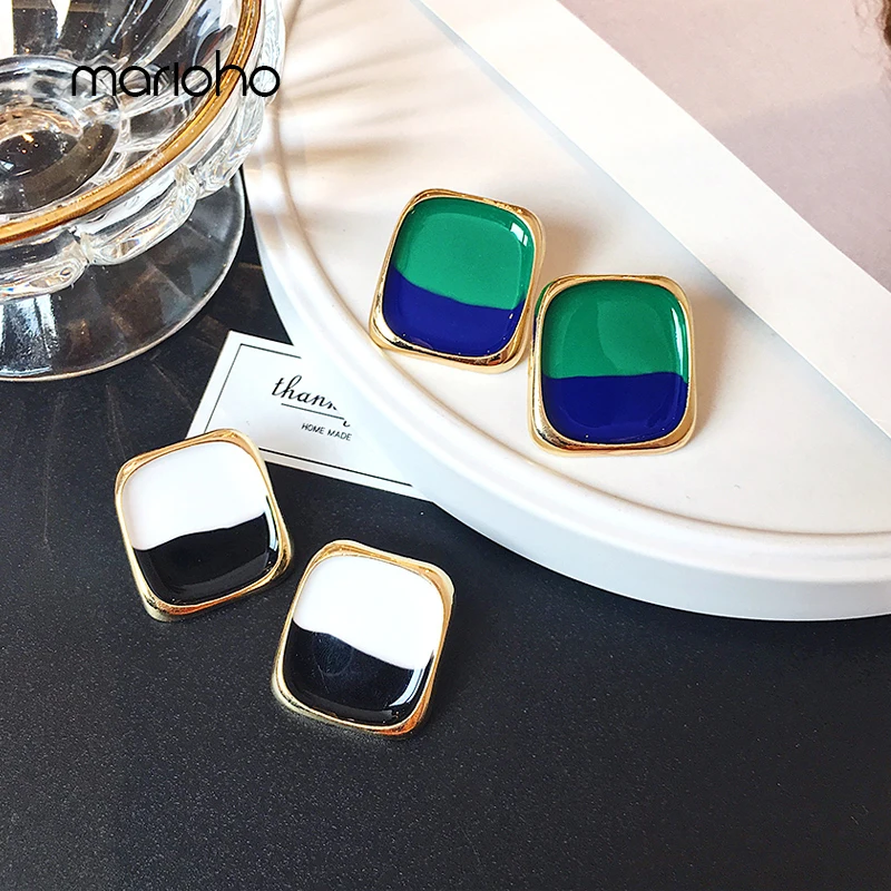 Fashion Square Contrast Color Stud Earrings Alloy Gold Color Earrings For Women Simple Statement Party Charm Jewelry Gift
Fashion Square Contrast Color Stud Earrings Alloy Gold Color Earrings For Women Simple Statement Party Charm Jewelry Gift