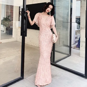 Pink Mermaid Chinese Sexy V-Neck Oriental Party Female Cheongsam Stage Show Qipao Dress Elegant Celebrity Banquet Dresses
Pink Mermaid Chinese Sexy V-Neck Oriental Party Female Cheongsam Stage Show Qipao Dress Elegant Celebrity Banquet Dresses