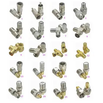 10Pcs F TV to RCA TV / TNC / FME / MiniUHF / IEC PAL DVB-T / F / SMA / MCX / RP-SMA Male plug & Female jack RF Adapter connector
10Pcs F TV to RCA TV / TNC / FME / MiniUHF / IEC PAL DVB-T / F / SMA / MCX / RP-SMA Male plug & Female jack RF Adapter connector