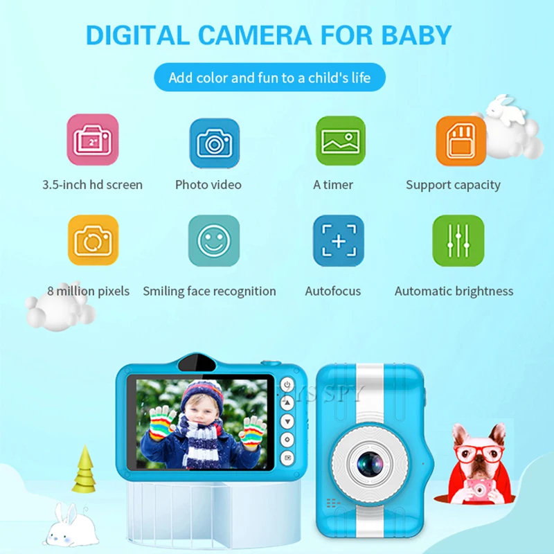 Game Function Kids Mini Camera 3.5 inch Digital Camera HD 1080P 8MP Dual Lens Video Photo Vlog Camcorder Micro Cam Children Gift
Game Function Kids Mini Camera 3.5 inch Digital Camera HD 1080P 8MP Dual Lens Video Photo Vlog Camcorder Micro Cam Children Gift