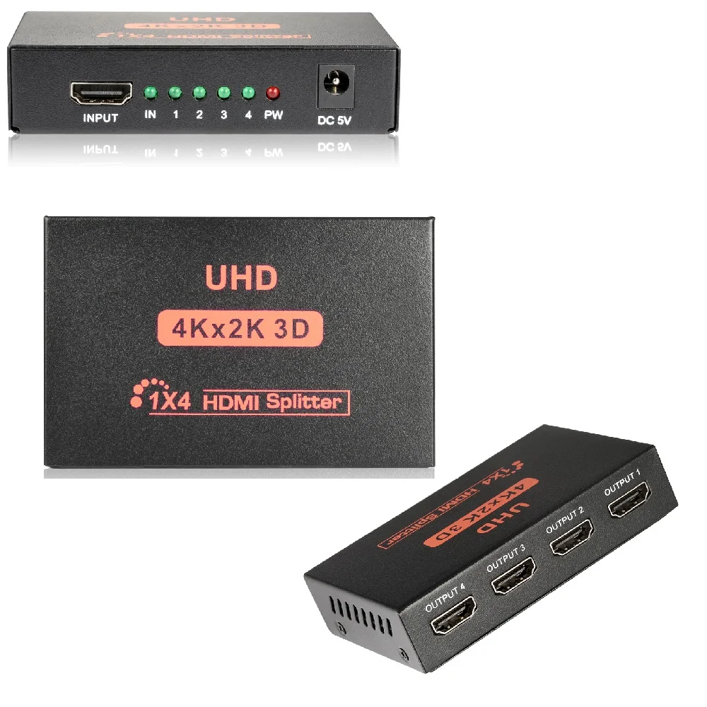 Sync 4K HDMI 2.0 Cable Repeater Mirror Splitter Amplifier HUB Box 3D 1 In 4 Out UHD HDMI Splitter 4 port HDMI Switcher amplifier
Sync 4K HDMI 2.0 Cable Repeater Mirror Splitter Amplifier HUB Box 3D 1 In 4 Out UHD HDMI Splitter 4 port HDMI Switcher amplifier