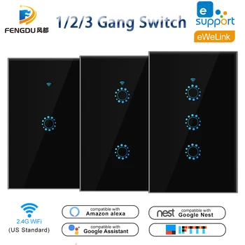 eWeLink US Smart Touch Switch Light Switch WIFI Network Connection App Smart Control 1gang2gang3gang AC110V220V Interrupter
eWeLink US Smart Touch Switch Light Switch WIFI Network Connection App Smart Control 1gang2gang3gang AC110V220V Interrupter