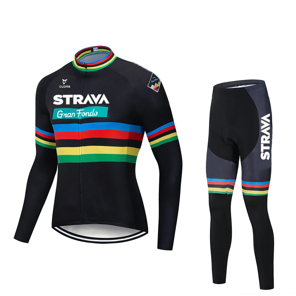 2020 STRAVA Pro Cycling Jersey Set Long Sleeve Mountain Bike Cycling Clothing Breathable MTB Bicycle Clothes Wear Suit for Mans
2020 STRAVA Pro Cycling Jersey Set Long Sleeve Mountain Bike Cycling Clothing Breathable MTB Bicycle Clothes Wear Suit for Mans