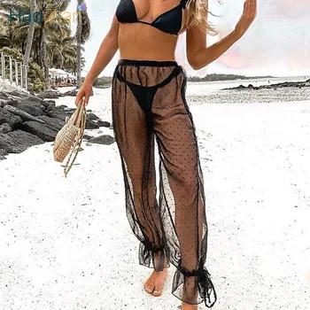 HAOYUAN Sexy Transparent Mesh Polka Dot High Waist Wide Leg Pants Women 2020 Summer Black White Loose Beach Boho Trousers
HAOYUAN Sexy Transparent Mesh Polka Dot High Waist Wide Leg Pants Women 2020 Summer Black White Loose Beach Boho Trousers