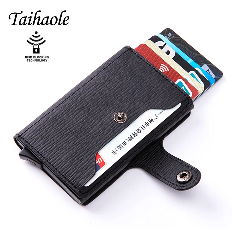 

New Fashion Card Holder Hasp Wallet RFID Blocking Vintage Wallets Credit Card Pop-Up Security Card Case Slim Anti-theft ID Hold