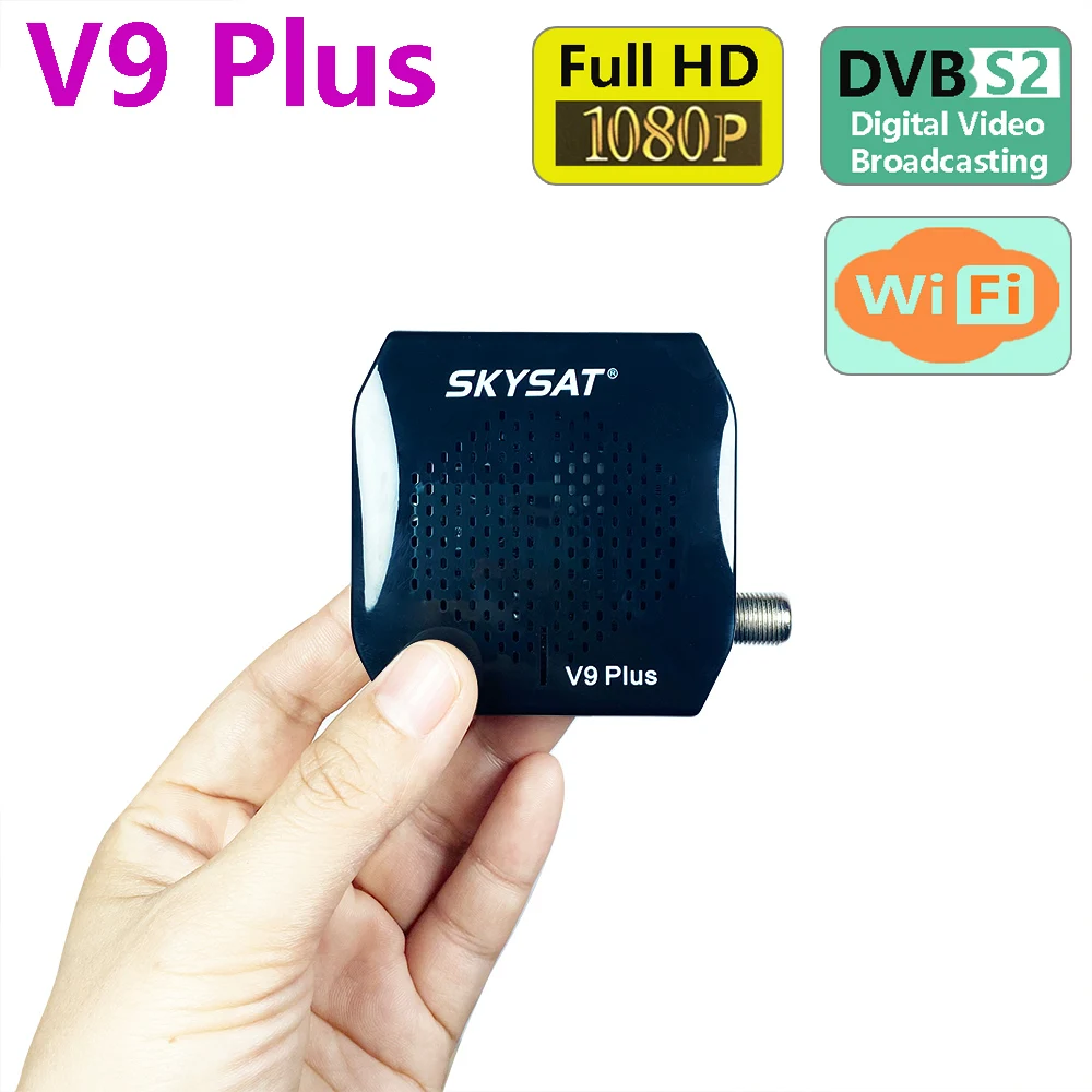 Спутниковый ресивер SKYSAT V9 Plus HD Super Mini DVBS2 с поддержкой CS WiFi 3G PVR PowerVu Biss +|dvb-s2