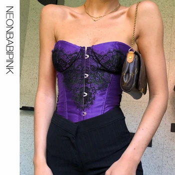 NEONBABIPIN Vintage Sexy Crop Top Purple Satin Lace Backless Bandage Bustier Tube Tops Rave Festival Party Club Wear N85-AD94 
NEONBABIPIN Vintage Sexy Crop Top Purple Satin Lace Backless Bandage Bustier Tube Tops Rave Festival Party Club Wear N85-AD94