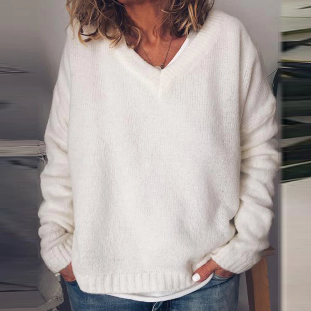 2019 Women Winter Modish Sweater Solid Deep V Neck Pull Casual Slim Pullover Loose Trendy Sweaters Thick Knitted Jumper Sweater
2019 Women Winter Modish Sweater Solid Deep V Neck Pull Casual Slim Pullover Loose Trendy Sweaters Thick Knitted Jumper Sweater