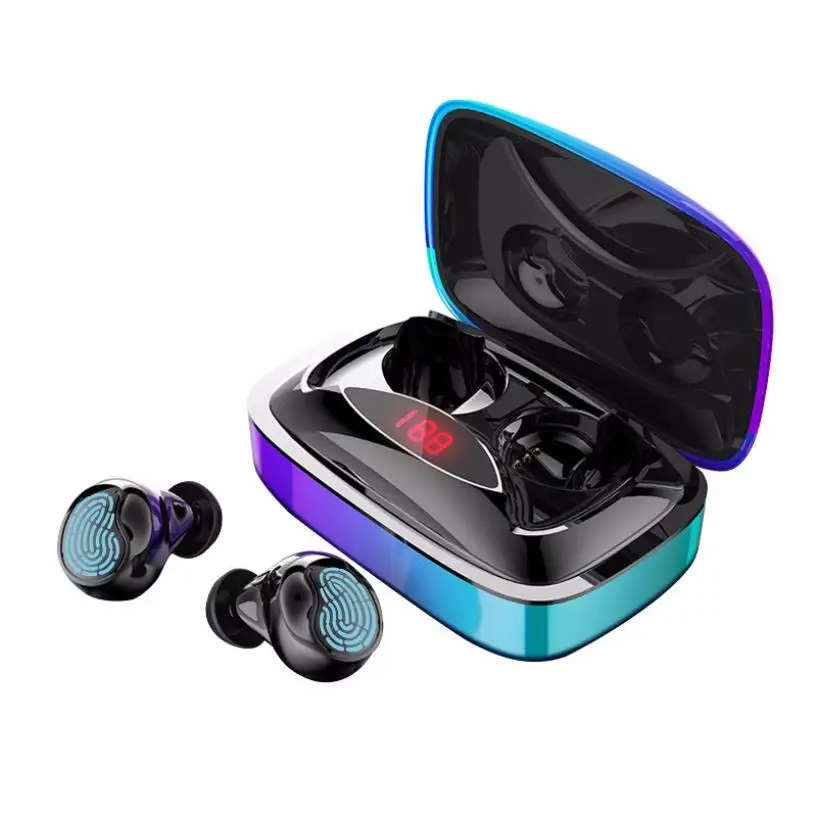 V5.0 Wireless TWS Bluetooth Earphone Cold Light Digital Display Ultra-large Capacity Fingerprint Touch Painless Portable Earbuds
V5.0 Wireless TWS Bluetooth Earphone Cold Light Digital Display Ultra-large Capacity Fingerprint Touch Painless Portable Earbuds