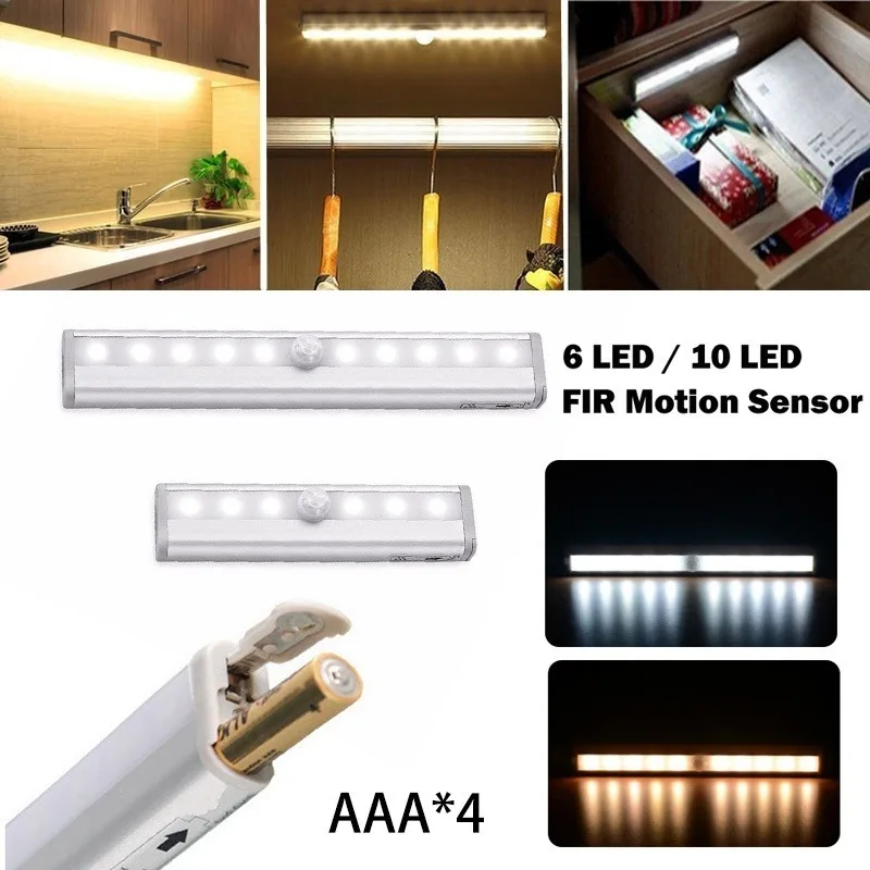 10 LED Wireless Warm/Cold Light Bar Stick-on Cabinet Night Light Battery Powered Motion Sensor Closet Portable Light 2020 New
10 LED Wireless Warm/Cold Light Bar Stick-on Cabinet Night Light Battery Powered Motion Sensor Closet Portable Light 2020 New