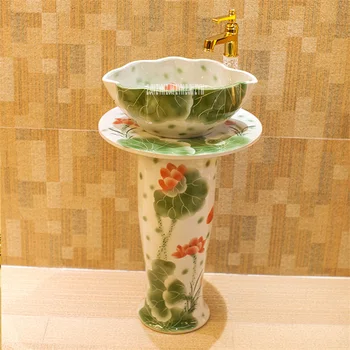 Toilet Vertical Painted Art Pedestal Sinks Integrated Ceramic Washbasin Balcony Floor Type Column Fish Pond Hand Washbowl
Toilet Vertical Painted Art Pedestal Sinks Integrated Ceramic Washbasin Balcony Floor Type Column Fish Pond Hand Washbowl