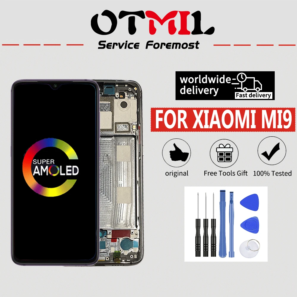 6.39''Original LCD Display For Xiaomi Mi 9 Mi9 Display Xiaomi 9 AMOLED LCD Display Touch Screen Frame Digitizer Replacement
6.39''Original LCD Display For Xiaomi Mi 9 Mi9 Display Xiaomi 9 AMOLED LCD Display Touch Screen Frame Digitizer Replacement