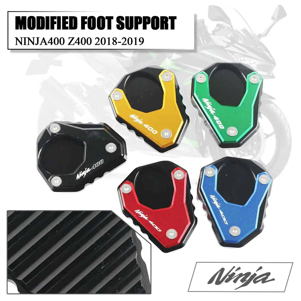 For KAWASAKI NINJA400 NINJA 400 Z400 2018 2019 2020 Motorcycle CNC Kickstand Foot Side Stand Extension Pad Support Plate Enlarge
For KAWASAKI NINJA400 NINJA 400 Z400 2018 2019 2020 Motorcycle CNC Kickstand Foot Side Stand Extension Pad Support Plate Enlarge