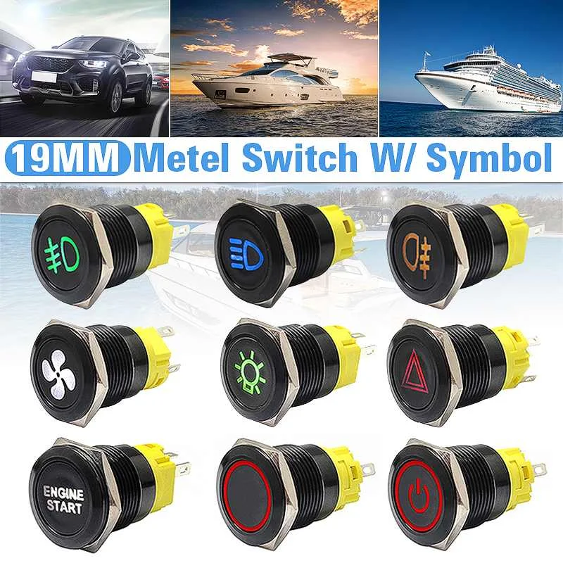 12V/24V 19mm LED Indicator Light Lamp Dash Panel Warning Light Metal Push Button Switch Momentary Latching on off for car yacht
12V/24V 19mm LED Indicator Light Lamp Dash Panel Warning Light Metal Push Button Switch Momentary Latching on off for car yacht