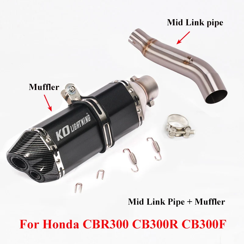 Слип-он для Honda CBR300R CB300R CB300F 2018 2019 2020 мотоцикл глушитель наконечники и средняя