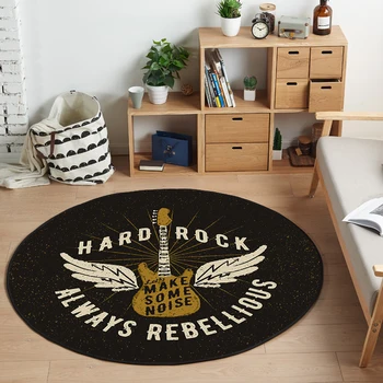 Hard Rock Guitar Round Black Carpet Soft Carpets for Girl Living Room Anti-slip Rug Chair Floor Mat for Home Decor Boys Room 
Hard Rock Guitar Round Black Carpet Soft Carpets for Girl Living Room Anti-slip Rug Chair Floor Mat for Home Decor Boys Room