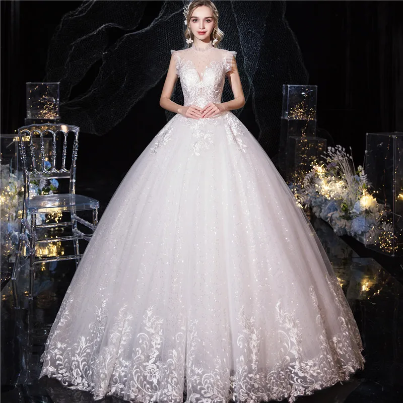 Wedding Dress 2020 Gryffon Classic Lace High Neck Lace Up Ball Gown Princess Luxury Sequins Wedding Dresses Custom Made 
Wedding Dress 2020 Gryffon Classic Lace High Neck Lace Up Ball Gown Princess Luxury Sequins Wedding Dresses Custom Made